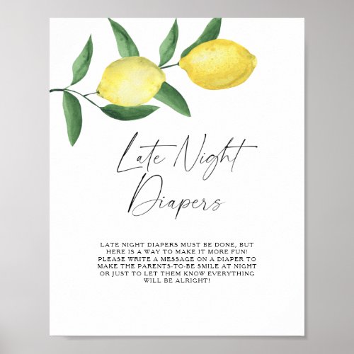Lemons _ Late night diapers game Poster