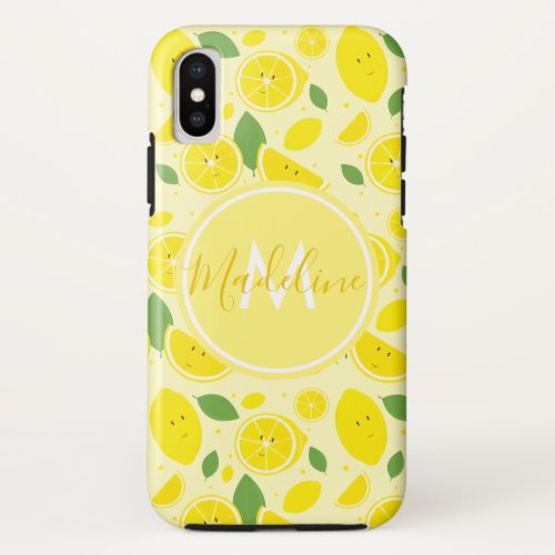Lemons Leaf Pattern Name Initial iPhone X Case