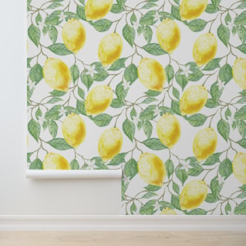 Lemons  Leaves Design Wallpaper