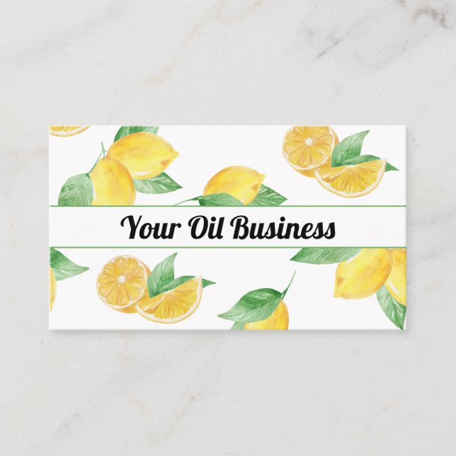 Lemons & Leaves Essential Oil Business Card (Front)