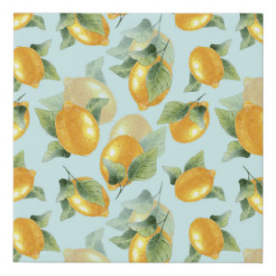Lemons Leaves: Watercolor Seamless Print