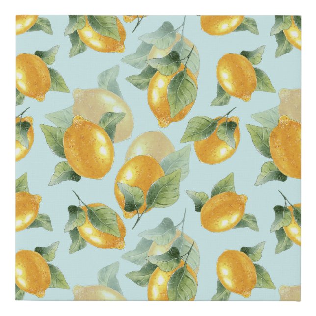 Lemons Leaves: Watercolor Seamless Print (Front)