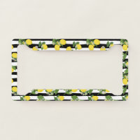 Lemons Lemon Black and White License Plate Frame