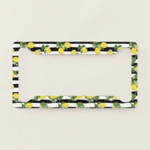 Lemons Lemon Black and White License Plate Frame