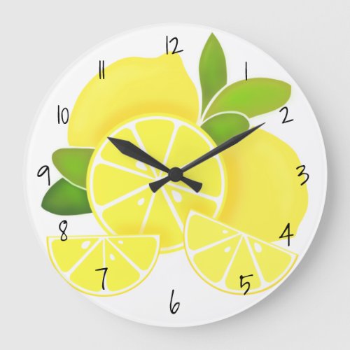 Lemons  lemon slices  sunny citrus fruit large clock