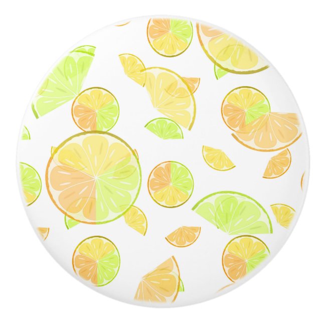 lemons lime orange slices fruit citrus nature ceramic knob (Front)