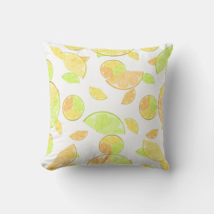 lemons lime orange slices fruit citrus nature throw pillow