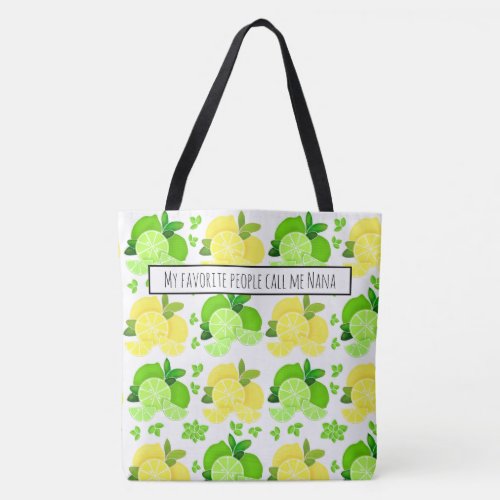 Lemons lime sunny citrus gift for her tote bag