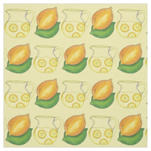Lemons Limes Lemonade Citrus Fruit Yellow Green Fabric