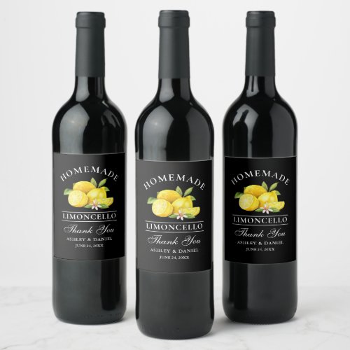 Lemons Limoncello Thanks Black Bottle Labels