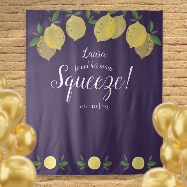 Lemons Main Squeeze Bridal Shower Purple Backdrop (Lemons Main Squeeze Bridal Shower Purple Backdrop)