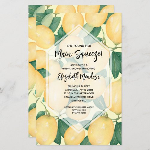 Lemons Main Squeeze Budget Bridal Shower Invites