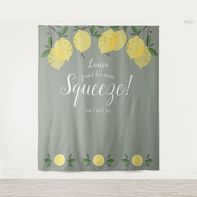 Lemons Main Squeeze Green Bridal Shower Backdrop (Front)