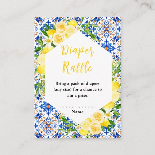 Lemons Mediterranean Baby Shower Diaper Raffle