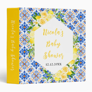 Lemons Mediterranean Baby Shower Photo Album 3 Ring Binder