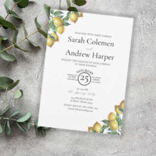 Lemons Mediterranean Sicilian Destination Wedding Invitation