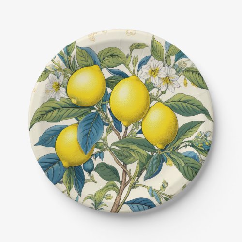 Lemons Mediterranean Summer Citrus Paper Plates