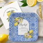 Lemons & Mediterranean Tile They Said Yes Shower Paper Plates<br><div class="desc">Coordinate your lemon and Mediterranean tile theme perfectly with these personalized paper plates.  Edit the text for any event using the simple template by clicking “personalize this template.”  Make sure to check out the rest of EmmyINK’s Lemon & Mediterranean Tile collection for more coordinating personalized stationary & party décor!</div>