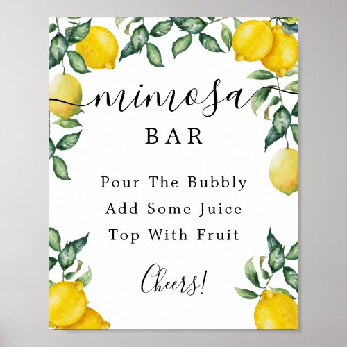 Lemons Mimosa Bar Sign