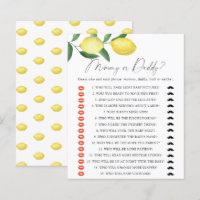Lemons - mommy or daddy baby shower game