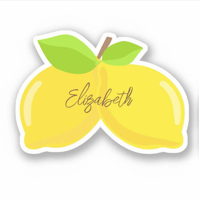 Lemons Name in Cursive Sticker (Front)