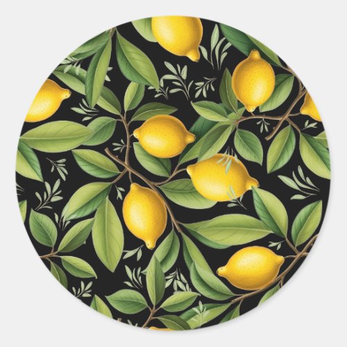Lemons of the Amalfi Coast Elegant Classic Round Sticker