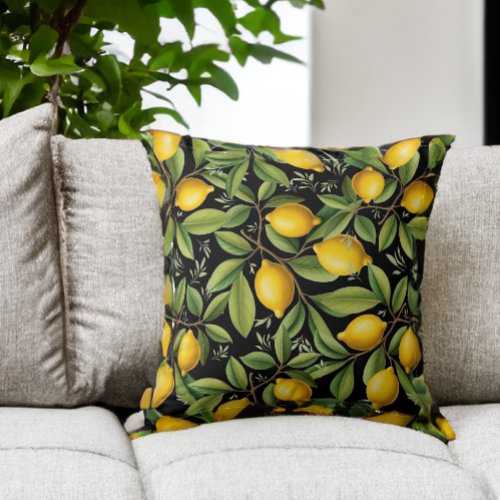 Lemons of the Amalfi Coast Elegant Throw Pillow