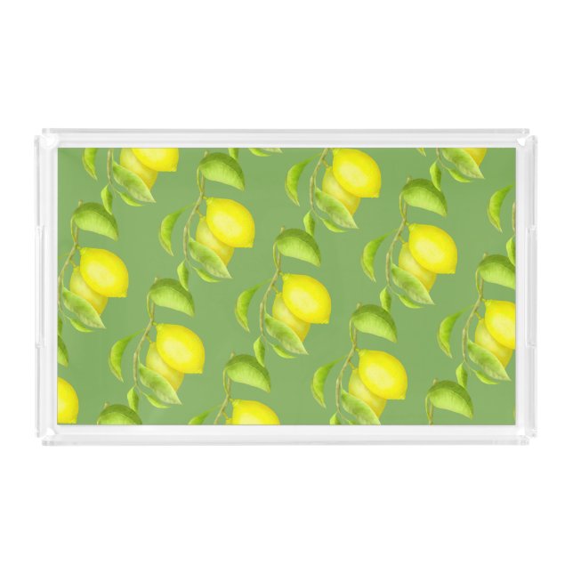Lemons on a branch acrylic tray (Front)