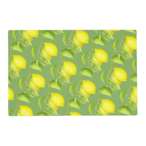 Lemons on a branch placemat