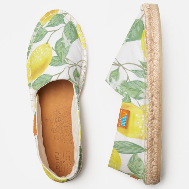 Lemons On A Lemon Tree Pattern Espadrilles (Side)