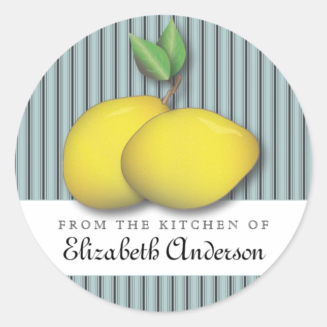 Lemons on Blue Baking Chic From the Kitchen Label (Front)
