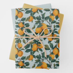 Lemons on Branches Wrapping Paper Sheets