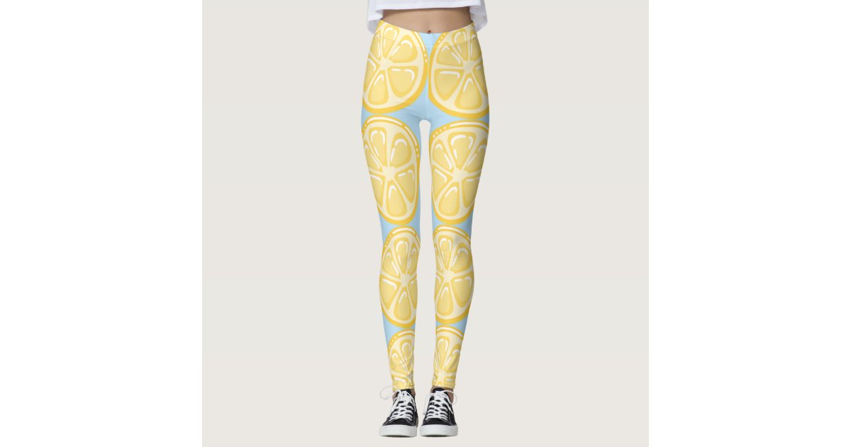 Lemon Lemons Yellow Leggings Yoga Pants | Zazzle