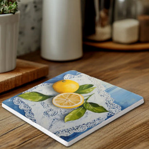 Lemons on Traditional Italian Lace Trivet