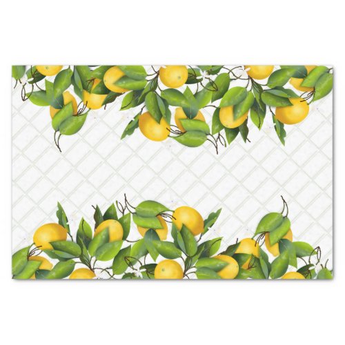 Lemons on Trellis Tissue Paper