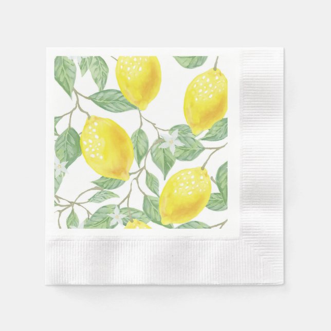 Lemons on Vine Design Paper  Napkins (Front)
