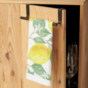 Lemons on Vine Design Yellow Kitchen Towel