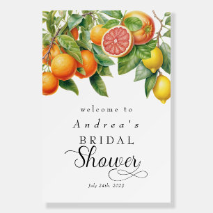 Lemons Orange   Couples Shower   Welcome Sign