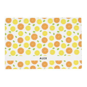 Lemons Oranges and Grapes Fruit Personalized Placemat