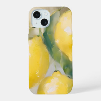 Lemons painting iPhone 15 case