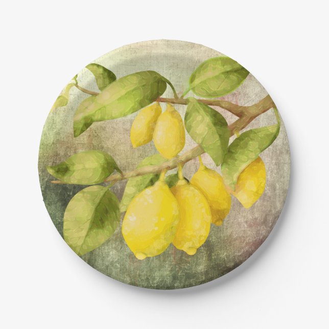 Lemons Painting Paper Plates (Front)