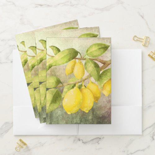 Lemons Painting  Pocket Folder