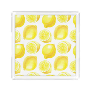 Lemons pattern design acrylic tray