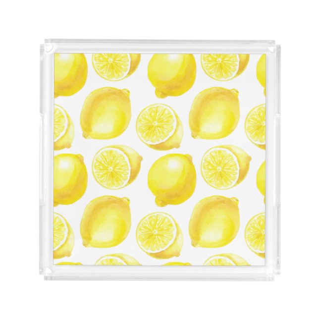 Lemons pattern design acrylic tray (Front)