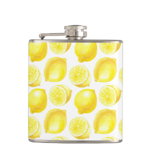 Lemons pattern design flask