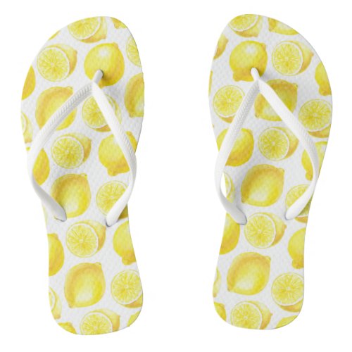 Lemons pattern design flip flops