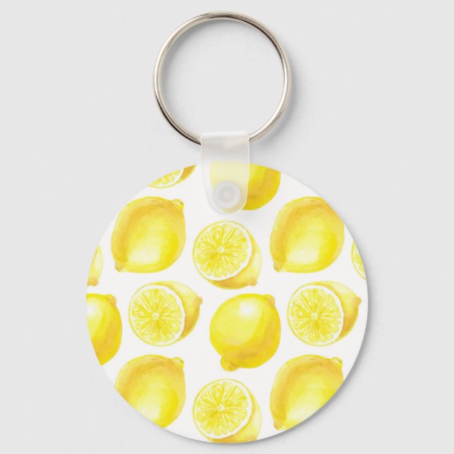 Lemons pattern design keychain (Front)
