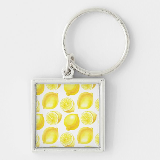 Lemons pattern design keychain (Front)