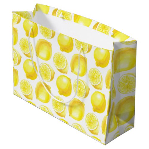 Lemons pattern design large gift bag