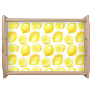 Lemons pattern design serving tray
